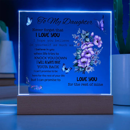 To My Daughter | I Love You | Square Acrylic Plaque